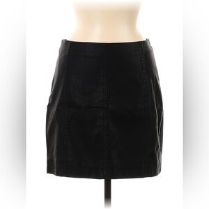 Free people black leather skirt